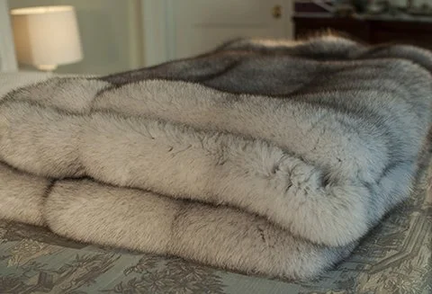 Norwegian Blue Fox Throw