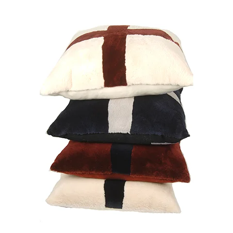 Natural Sheared Beaver Cross Cushion