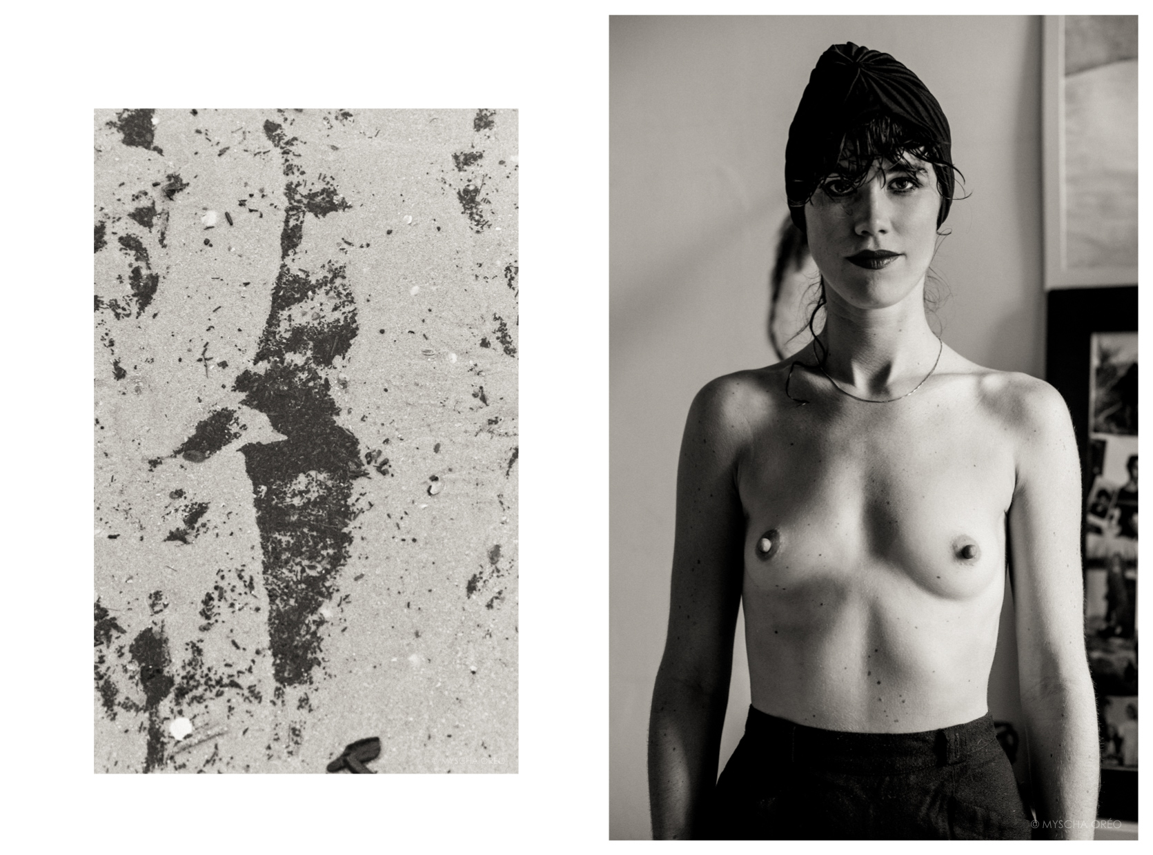 When the sea made a drawing resembling a woman's chest.