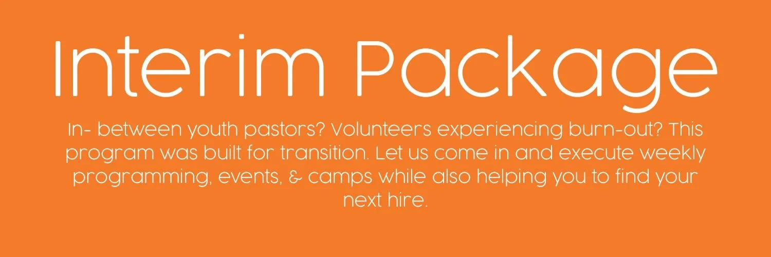 In-between youth pastors? Volunteers experiencing burnout? This program was built for transition. Let us come in and execute weekly programming, events, & camps while also helping you to find your next hire.
