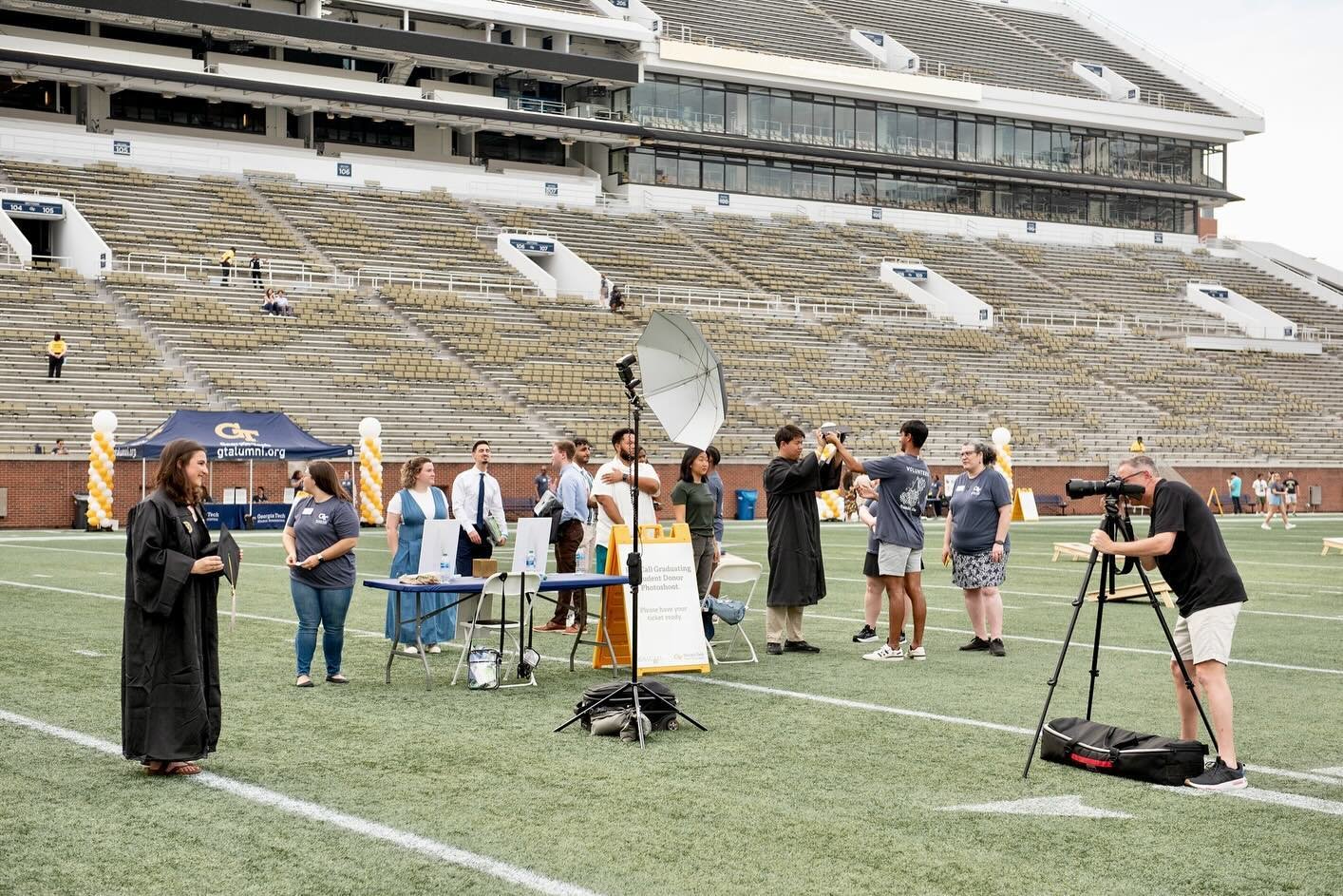 So many events, so many photos!! 
Last week we were on the football field at @georgiatech, taking cap &amp; gown pics of the class of 2024 at the annual Ramblin&rsquo; On party. The evening concluded with attendees taking in a grand fireworks display
