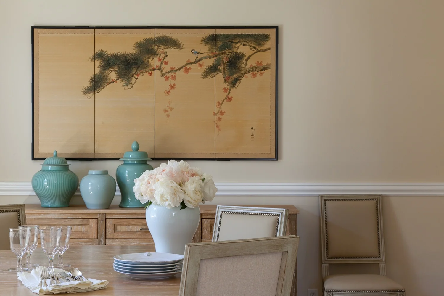 A beautifully propped shot with just the right amount of staging by interior designer Grant K Gibson.