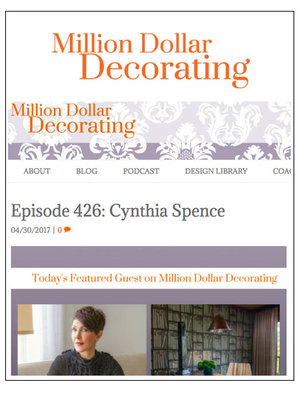 Million Dollar Decorating Podcast featuring Cynthia Spence with photography by Kathryn MacDonald Photography