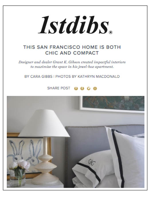 1st Dibs online article featuring Grant K. Gibson with photography by Kathryn MacDonald