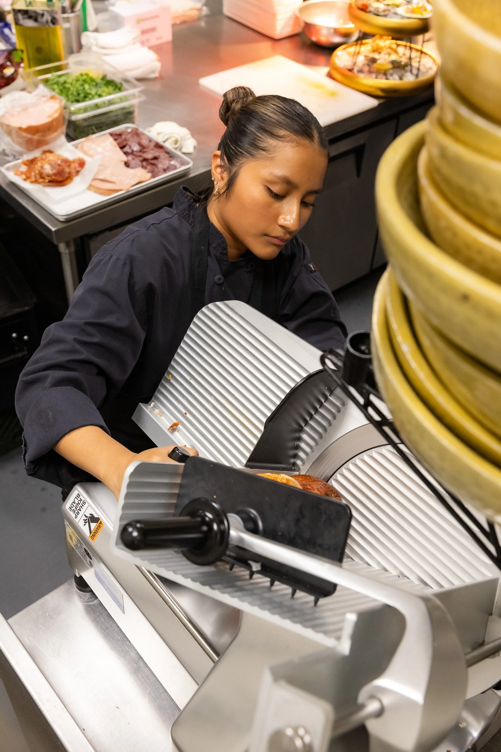 Student preparing food