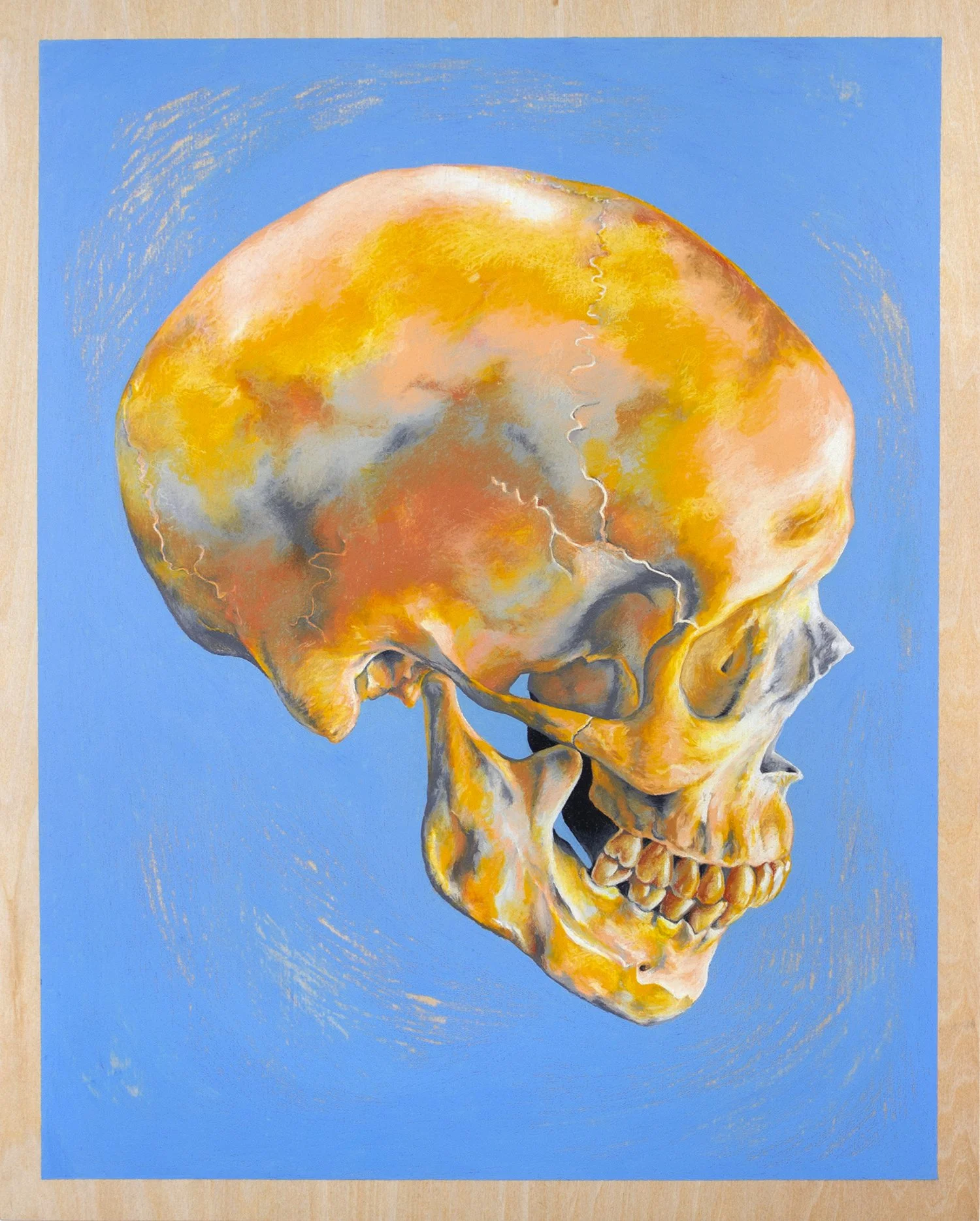   Hard Hat , 2022. Colored pencil on panel, 20 × 16” 