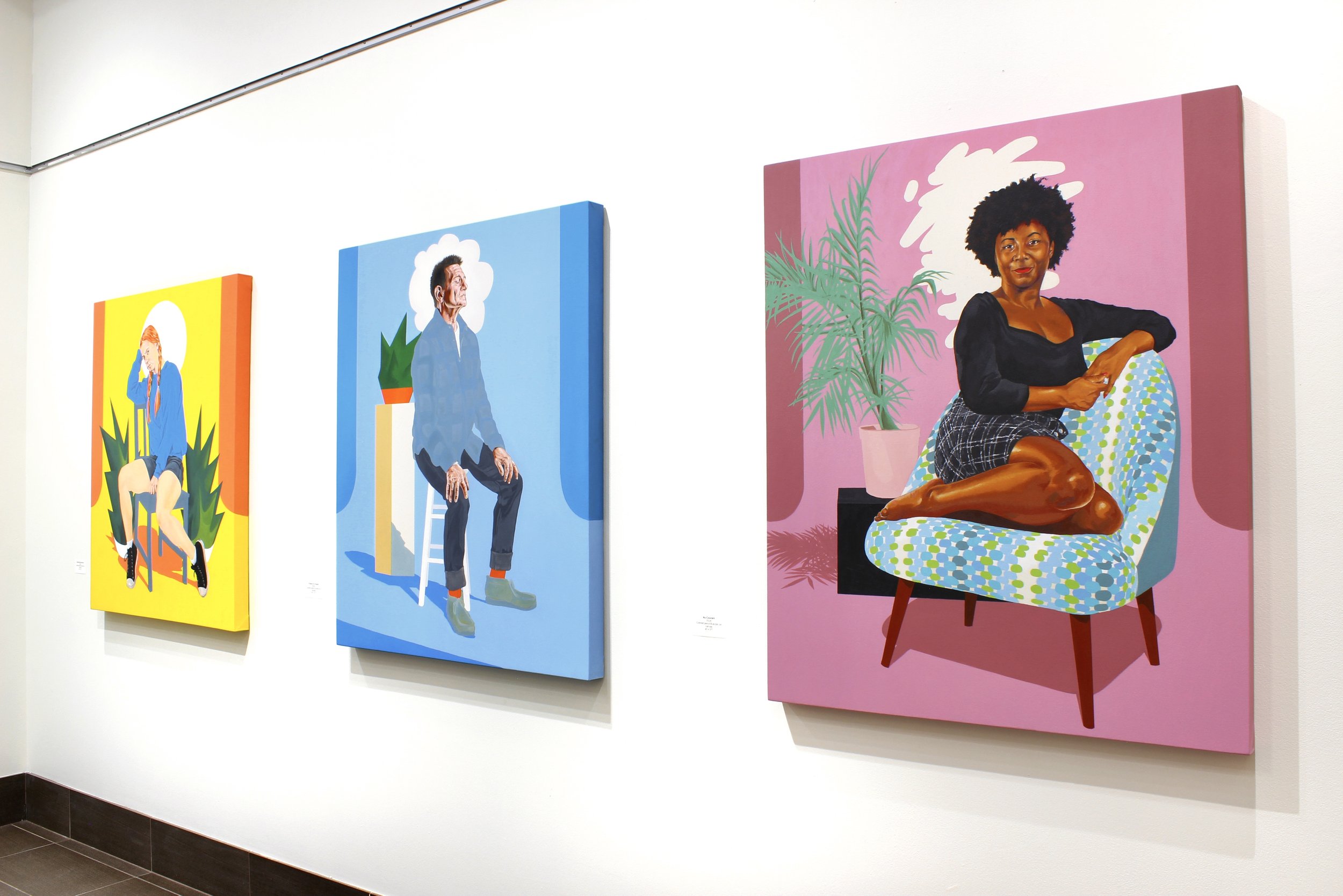   Sitters , installation view, 2025. Inver Hills Community College, Inver Heights, MN. 
