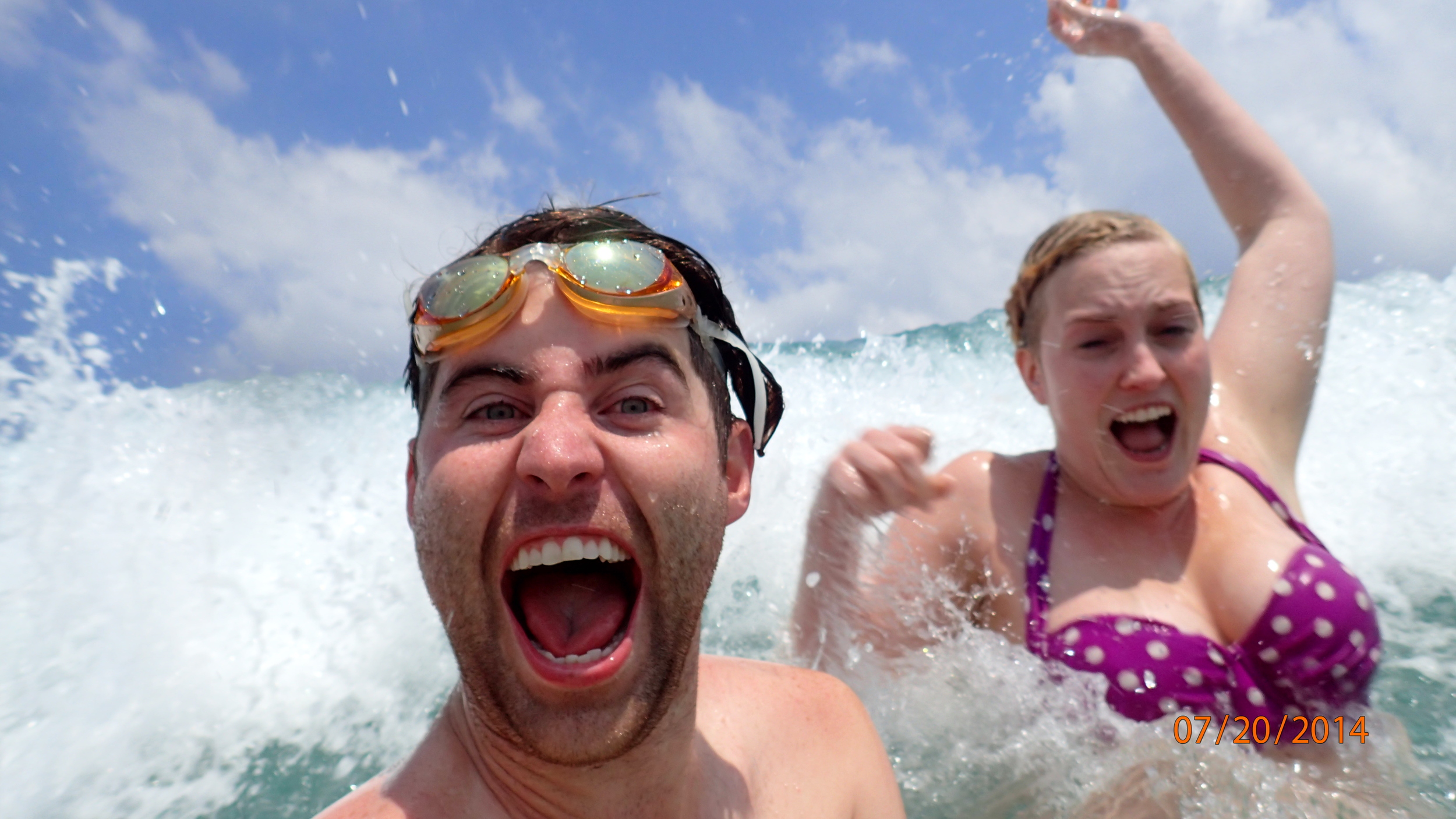 We rode the waves in Crete.
