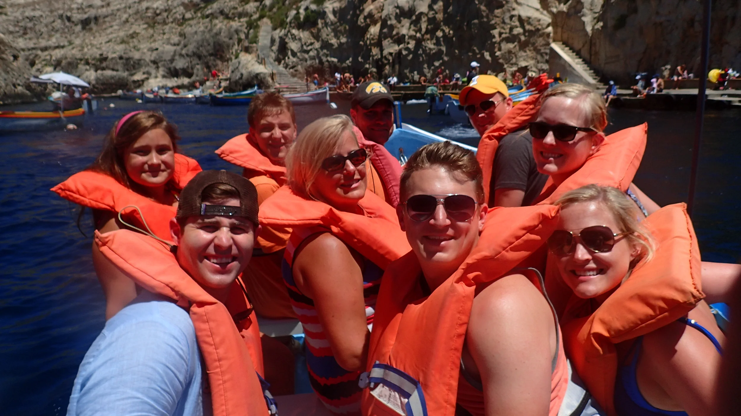 We rode a tiny boat at the Blue Grotto.
