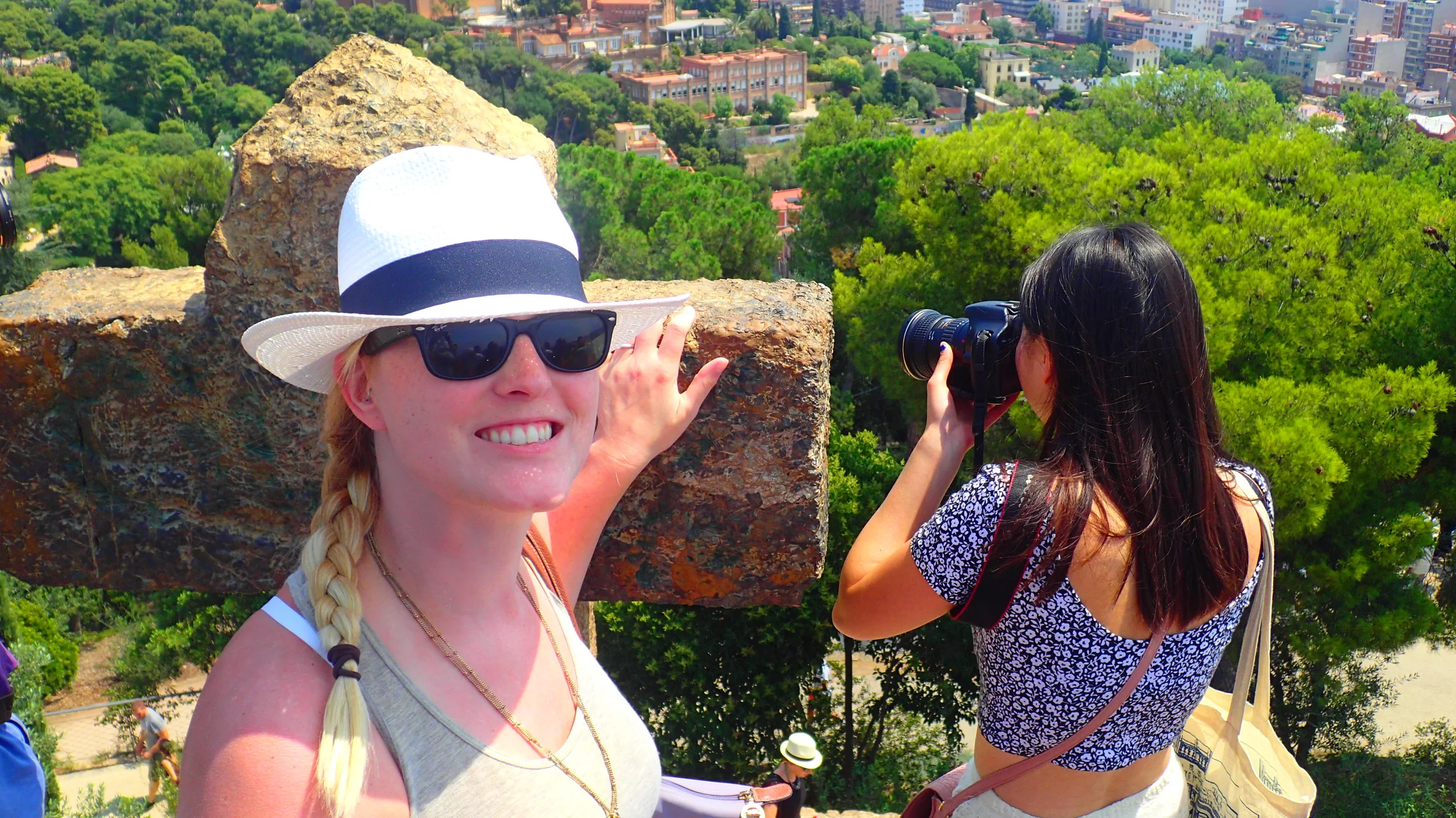 We hiked to the top of Barcelona.