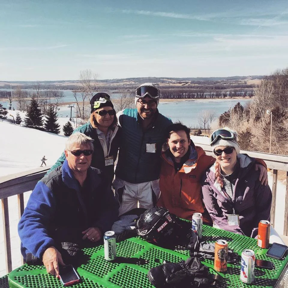 We skied