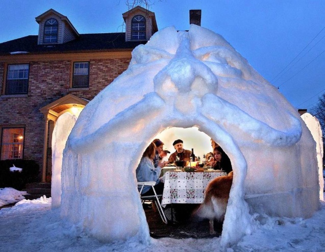 Originally from the mlive site, this is the most innovative igloo we've ever seen! 