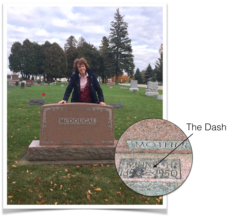 My mother, Connie McDougal Hall standing near the grave of her paternal grandparents.