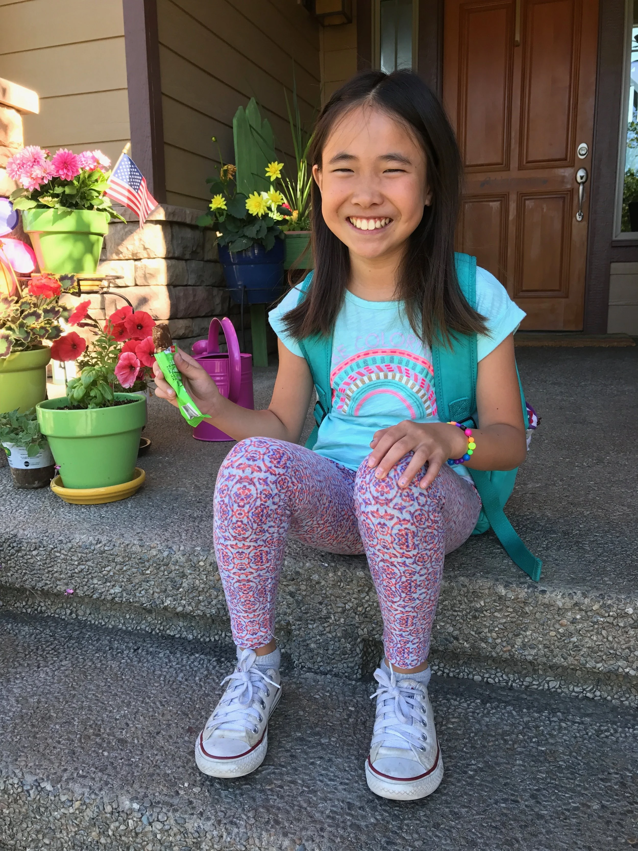 June 19th. Addie on the last day of third grade. Her smile says it all. 