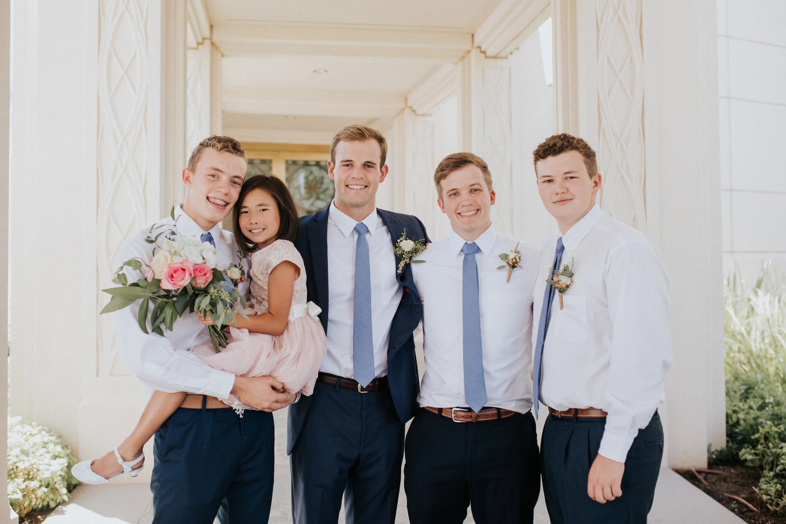 My children: Trey (17), holding Addie (9), Clark (23), Chase (21) and Taft (15)