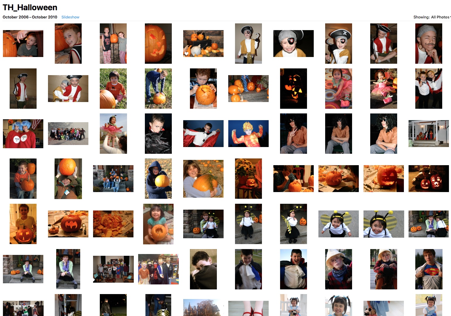 Thanks to my Library of Memories , this is what happens when I open my photos program and type TH_Halloween into the search bar.
