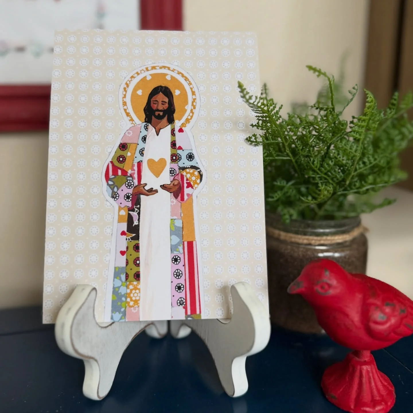 A few weeks ago, my friend Erin @e.b.beck showed me an Etsy artist and an illustration of Jesus Christ and said something along the lines of, "This looks like a Stacy Jesus!" well, that was all I needed. I felt fully enabled and made the pu