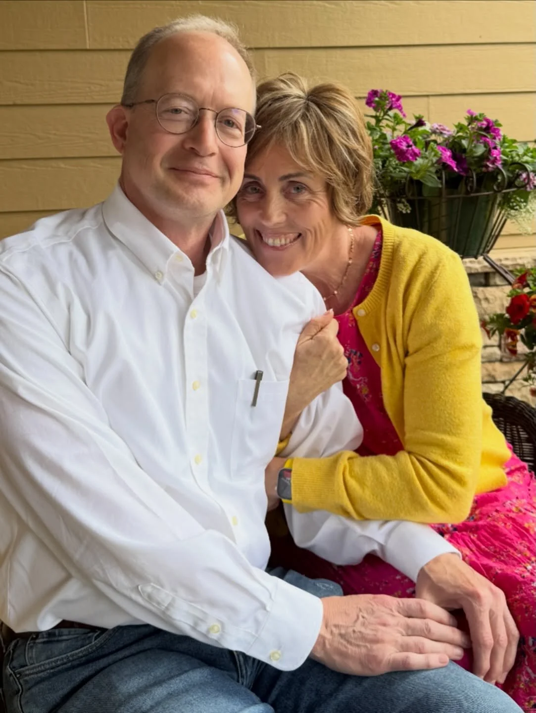 It's this guy's BIRTHDAY today AND this is my new FAVORITE picture of us. 

Jesus is my rock, but Geoff is my steady! By the way, I totally wrote that and then changed the song--which dates us just a bit because we surely did some "steady rockin