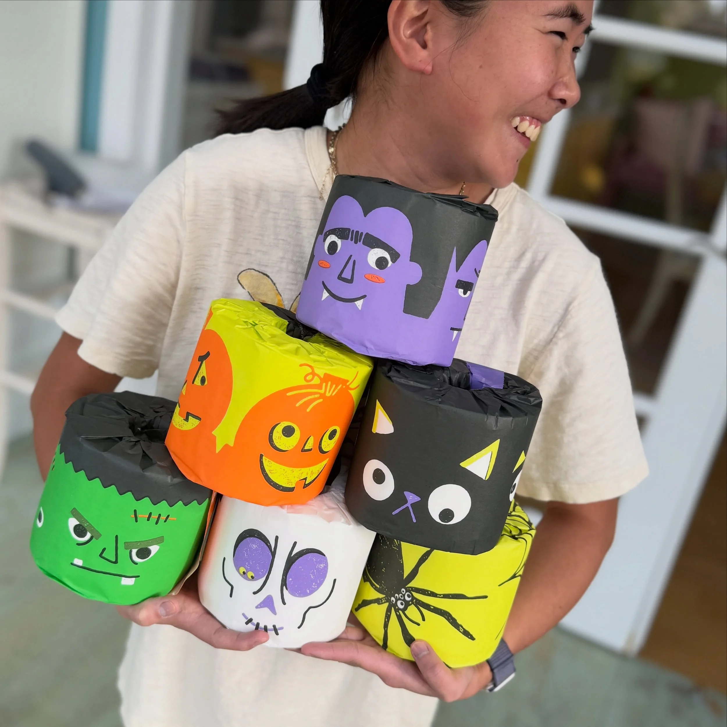 Ready for my health-coach approach to zero sugar Halloween treats? This is what Mama J sent to her far flung family instead of candy 🚽🍬@whogivesacraptp #october #halloween Which is your favorite?