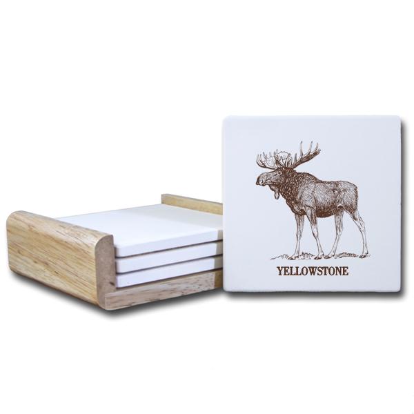 Moose Coaster With Brown Text C536 Paint The Town Inc