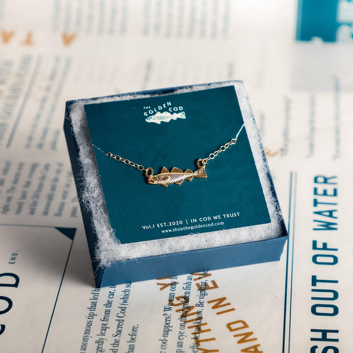 The Golden Cod &mdash; now available at joye and just in time for Mother&rsquo;s Day gift-giving! 

The Golden Cod was launched during the pandemic by Scituate-based wife-and-husband team Robbin and Jeff Mangano.

These beautiful necklaces celebrate 