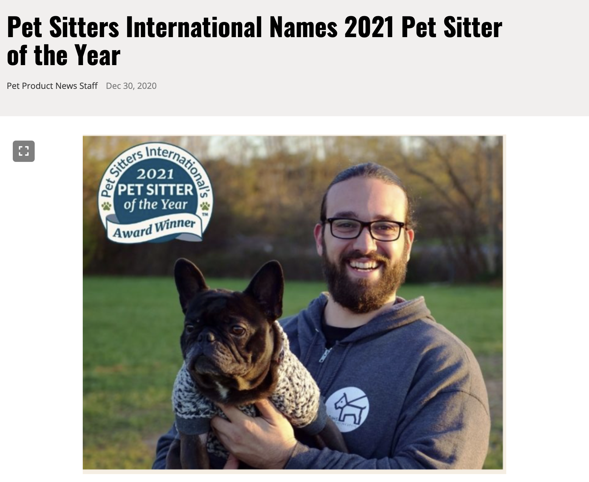 Pet Sitter of the Year 2021