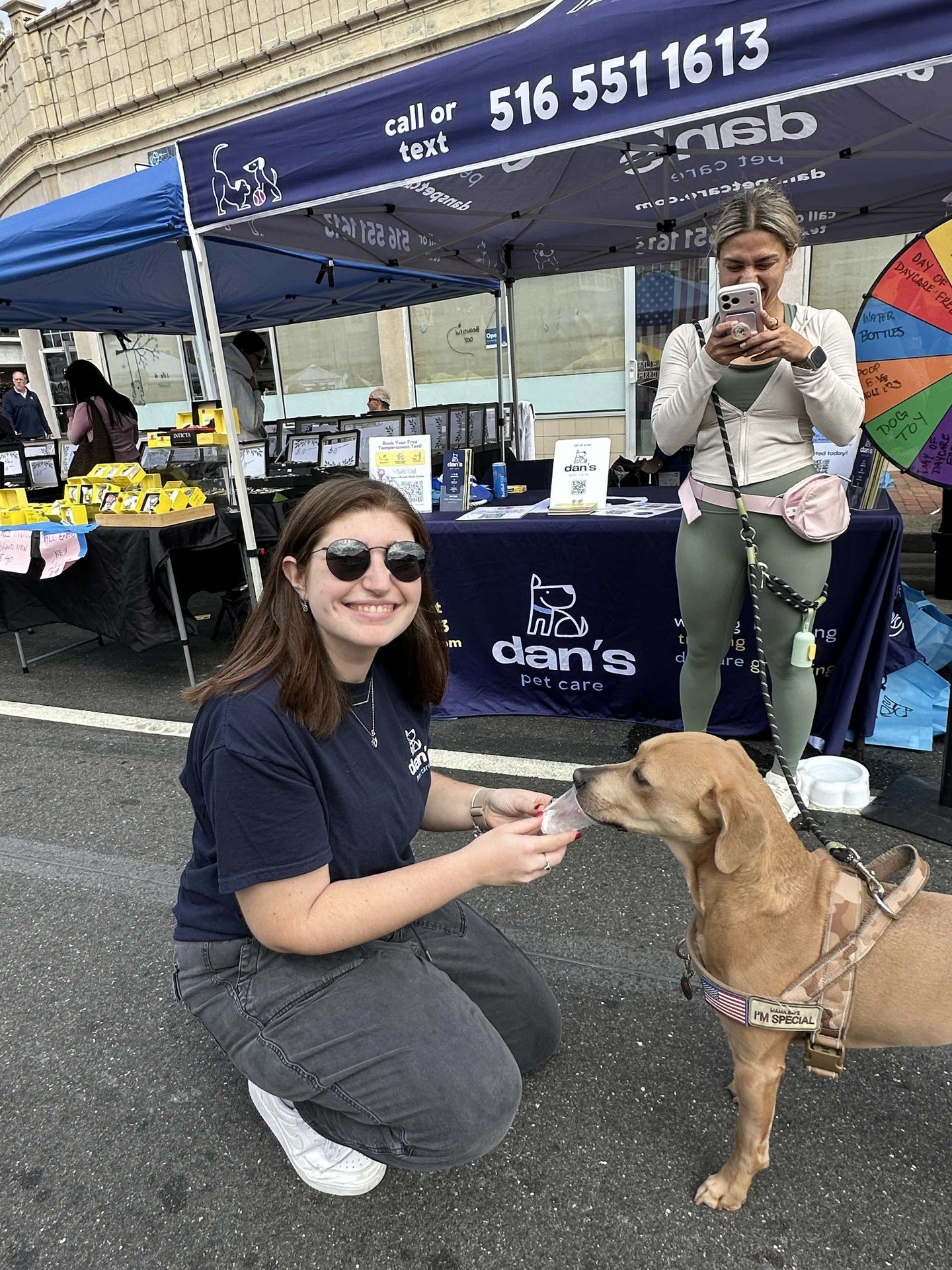 Pup cups on the house. 🐶🍦

We took over a corner of the Glen Cove Street Fair today and every dog who walked by got the VIP treatment &mdash; pup cups, treats, a spin of the prize wheel, and more than a few free day passes to daycare. Great danes, 