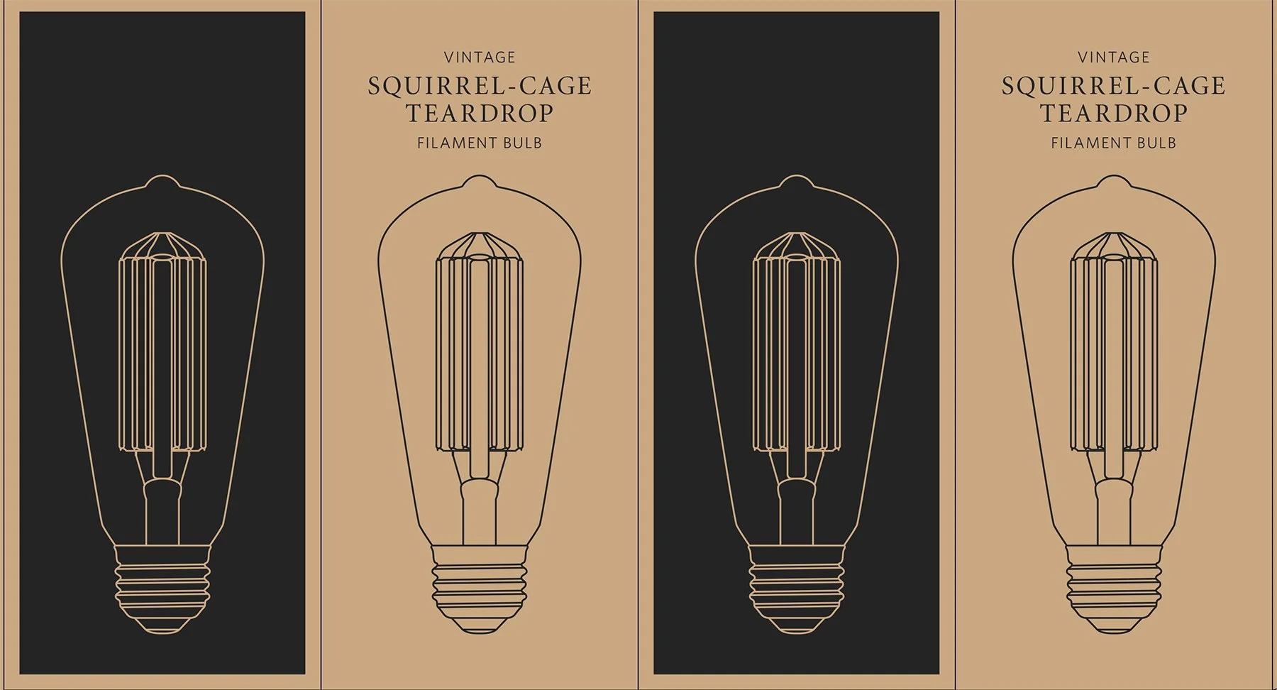 Vintage Squirrel Cage Teardrop Bulb Packaging