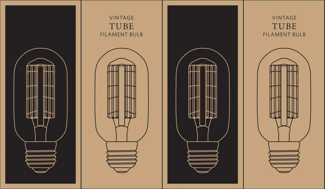 Vintage Tube Filament Bulb Packaging