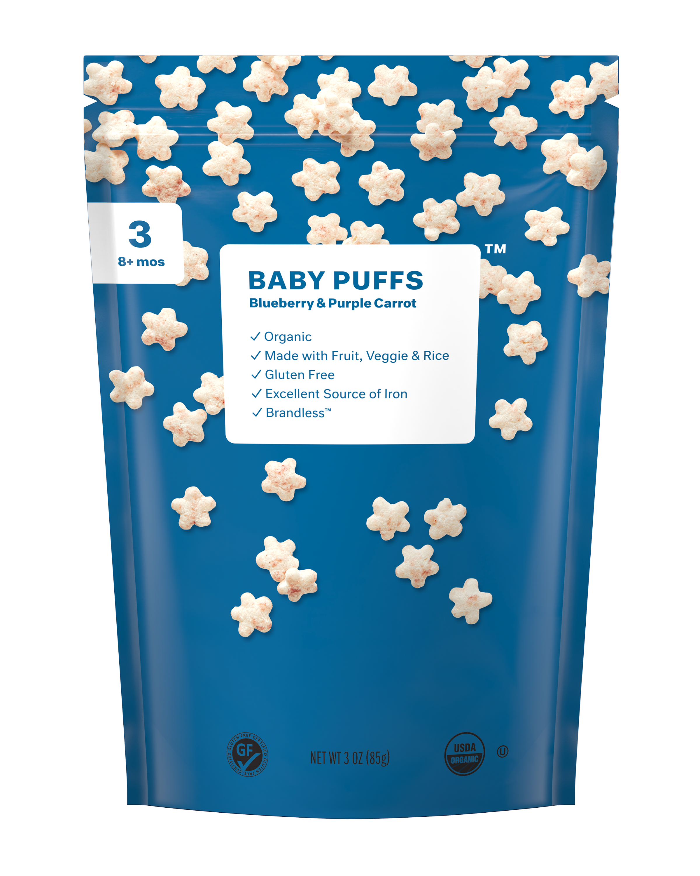 Brandless: Baby Puffs, Blue Purple Carrot
