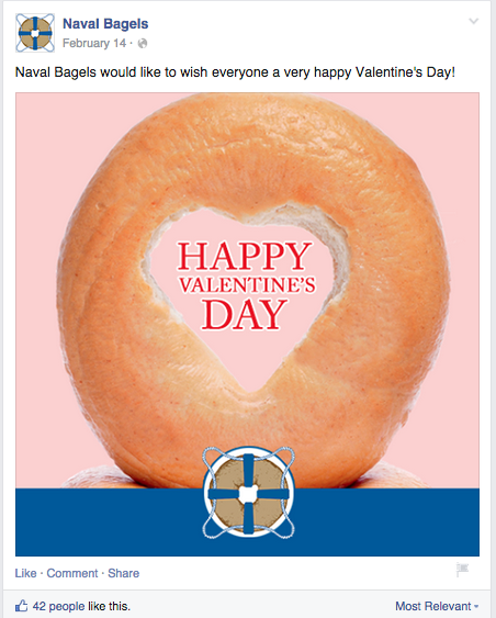  Valentine's day posts on social media typically contain all things pink, red, and hearts in every corner. I wanted to specialize this post for the client's industry. The bagel with the cut out heart said nothing BUT Valentine's Day to me, so I wante
