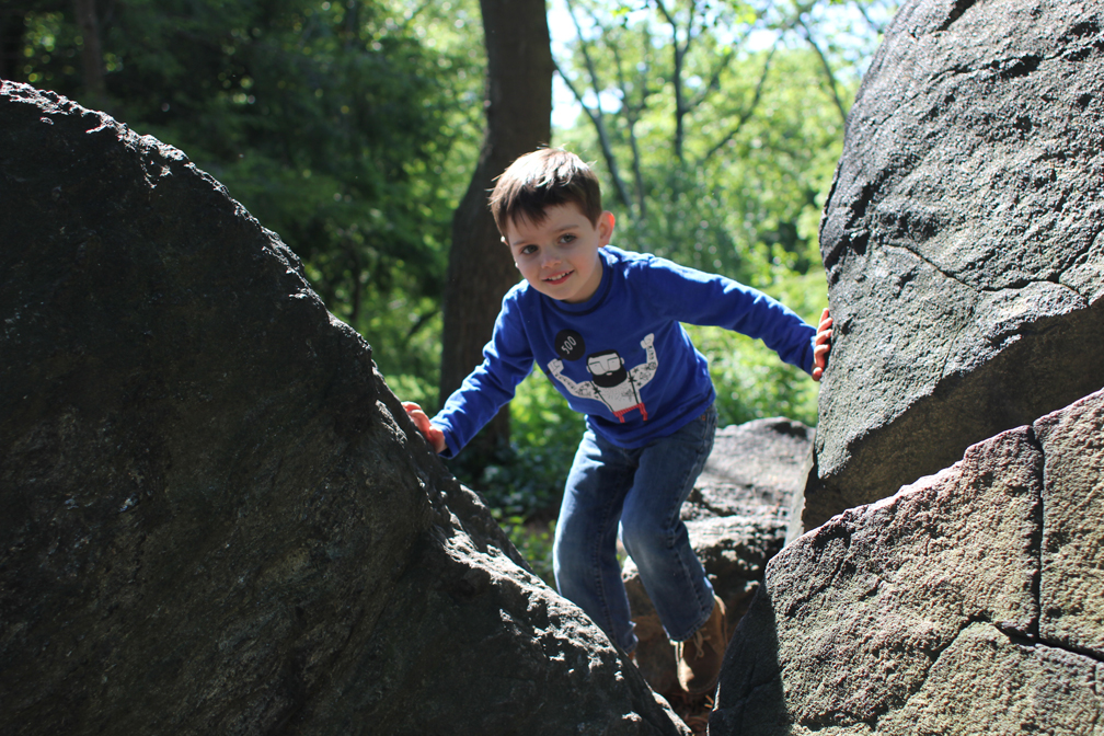  Everett spent a long time climbing on these boulders. He had so much fun hiding behind them, getting in between them, jumping on top of them. We could have let him play there all day.