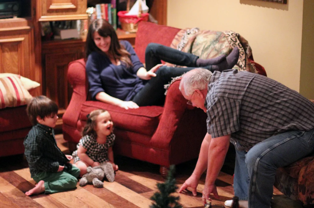 But even with all the presents and toys and running around, there is no form of entertainment that measures up to Grandpa Leroy! Keeping toddlers in captivated hysterics for over 10 minutes straight, laughing their heads off. Alice still remembers " oooh-ahhh " and the giggles.