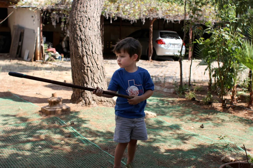 Sadly we spent zero time in Athens, only stopping over for one night before flying off to Crete, one night between Crete and Nafplio, and the night before flying back home. I don't think it's possible Everett remembered our apartment from last year, but he did seem to feel very at home exploring the backyard, climbing the spiral staircase in the back, and running circles around the building. Alice stuck to rolling around on the floor inside.
