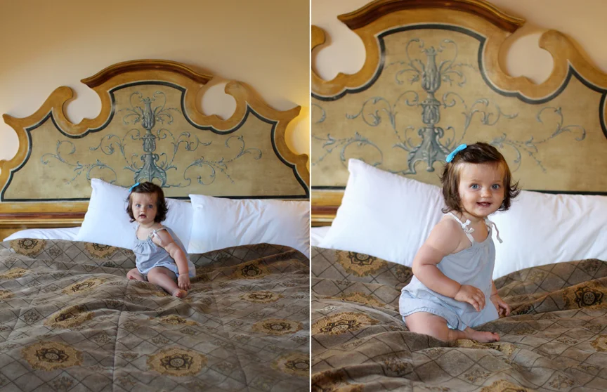 Our fancy hotel room was quite a departure from the farmhouse. 
