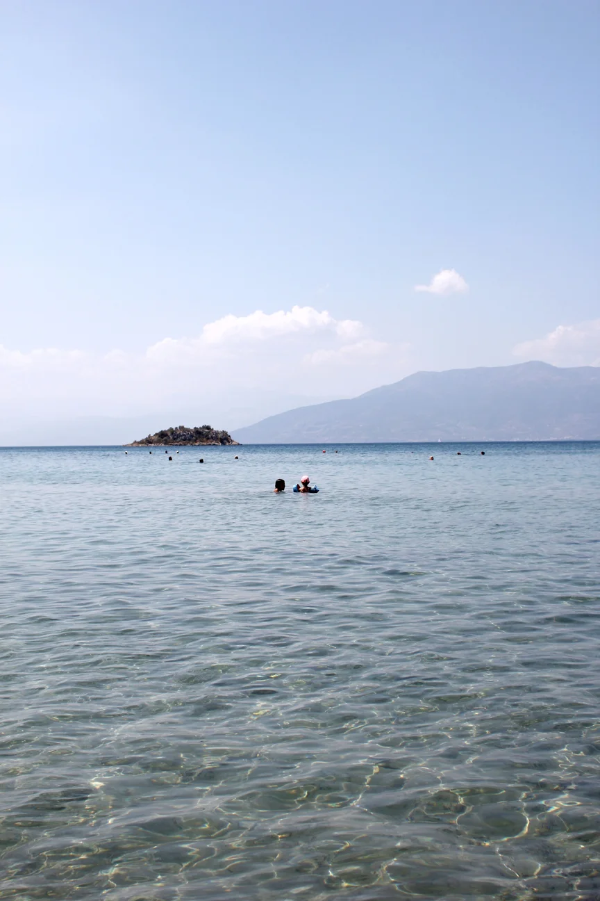 We spent every morning at Karathona Beach, and it was perfect. Pristine, shallow water allowed for playing in the sand or the water, and provided good swimming for both kiddos and grownups, as well as a stunning view of the mountains all around.