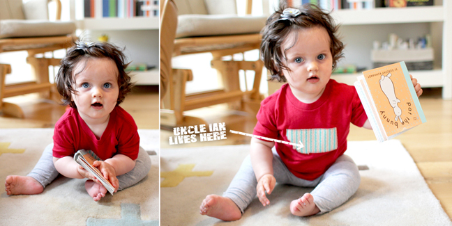 Even though he's far away, Uncle Ian sent the sweetest gifts for Alice. She loves her new Montana state tee.