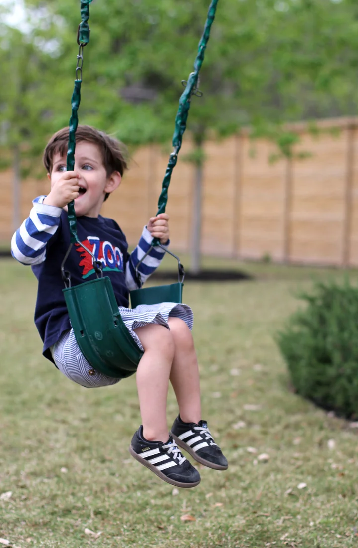 In Texas you don't have to go to a playground to swing. They actually have them in some backyards. It kinda' blew Everett's mind.