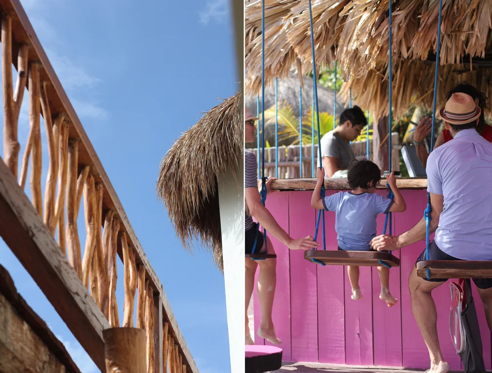 We spent a whole afternoon at this little taco shack and couldn't stop eyeing this adorable family. The kids loved the swings at the bar, and the dad spent a good hour chasing around his three boys on the beach, all four of them laughing the whole time. They almost made us feel guilty for not bringing the kids. Almost.