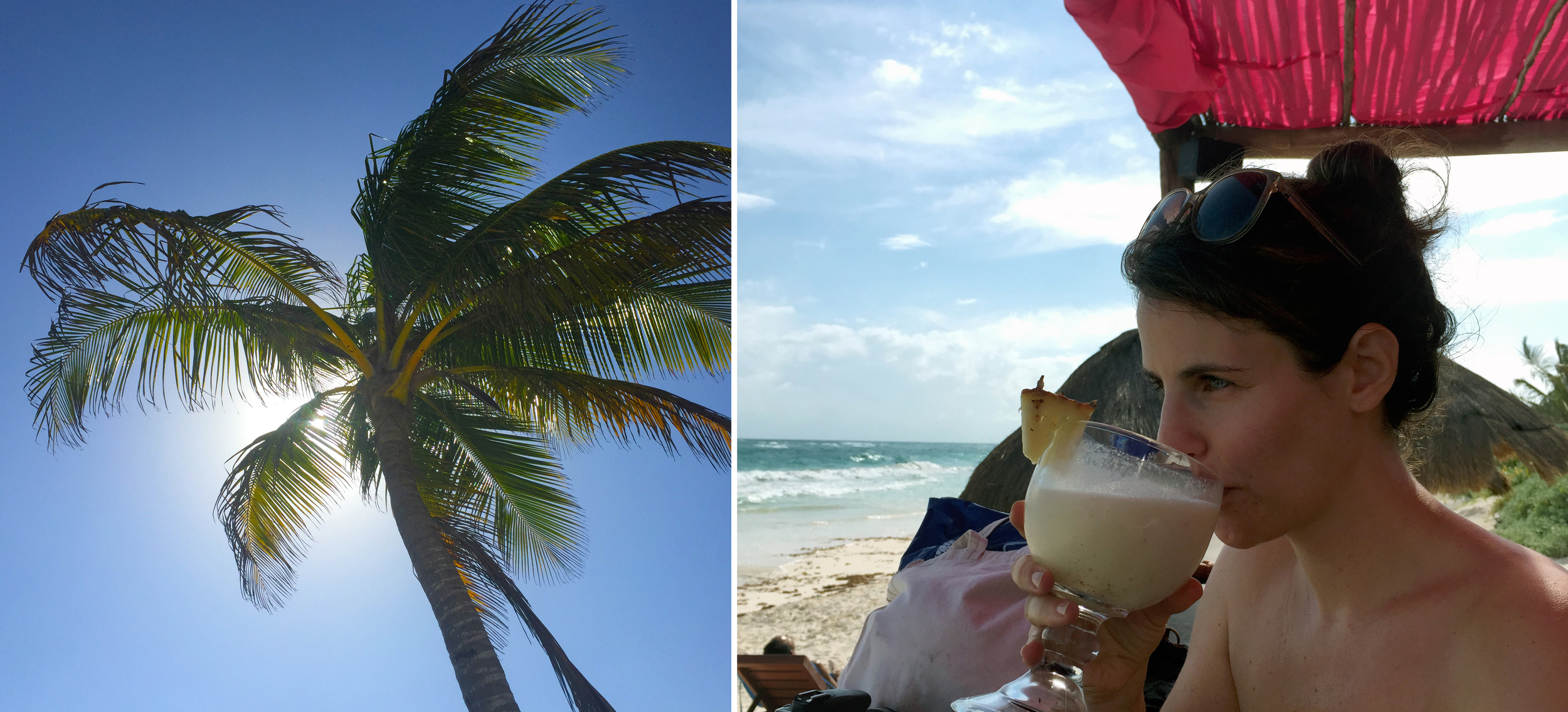 The giant piña coladas eased any guilty feelings pretty quickly. The bartender warned us that after the first we'll be here all day. I think we had three.
