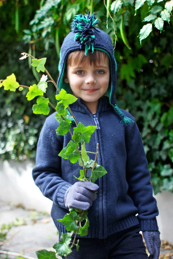 This is his shy-but-proudful face. He felt like such a big boy and such a good worker. 