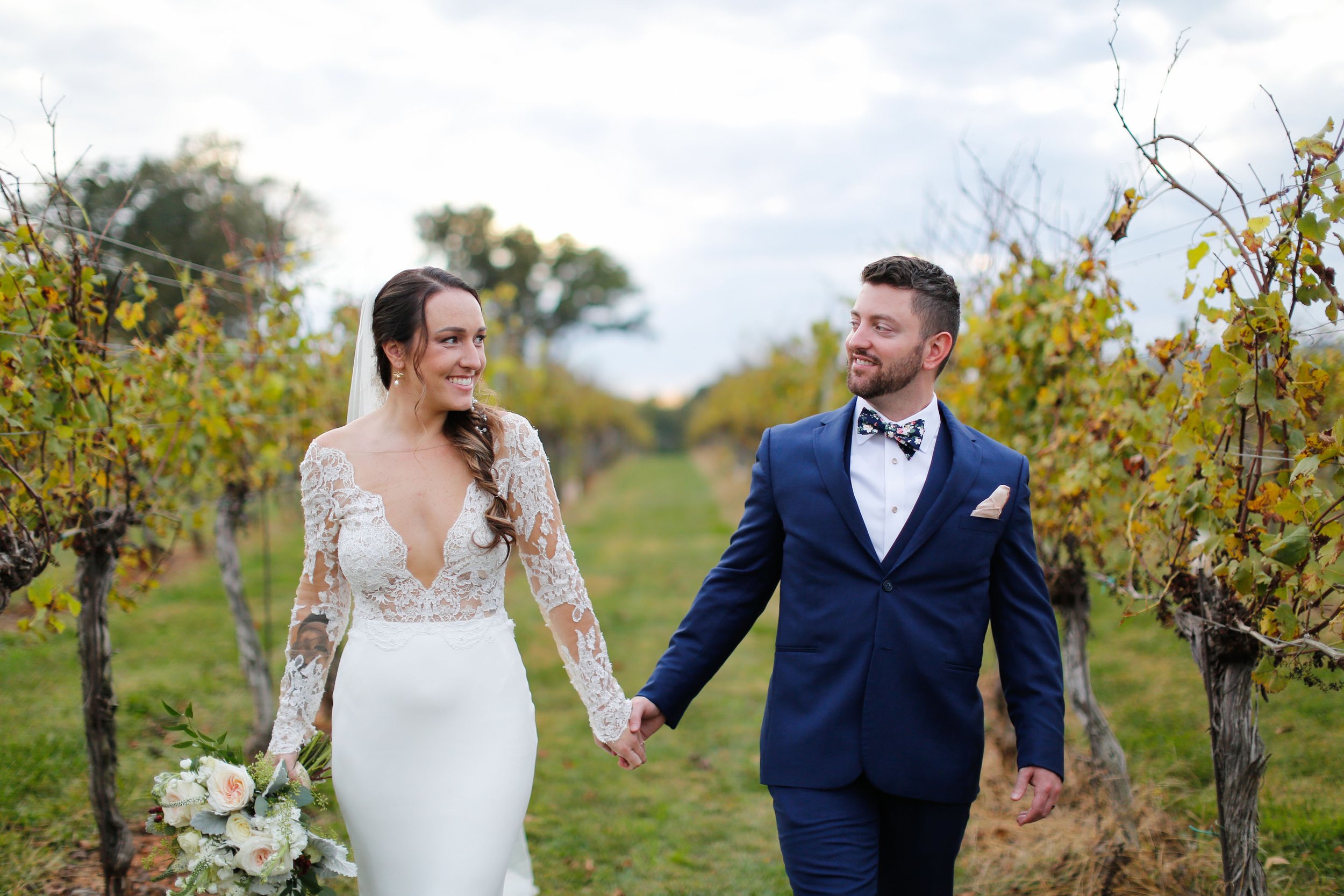  10/22/21 - Charlottesville, VA - Jill and Charles Cahoon Wedding at Keswick Vineyards.Photo credit: Amanda Maglione Photography 