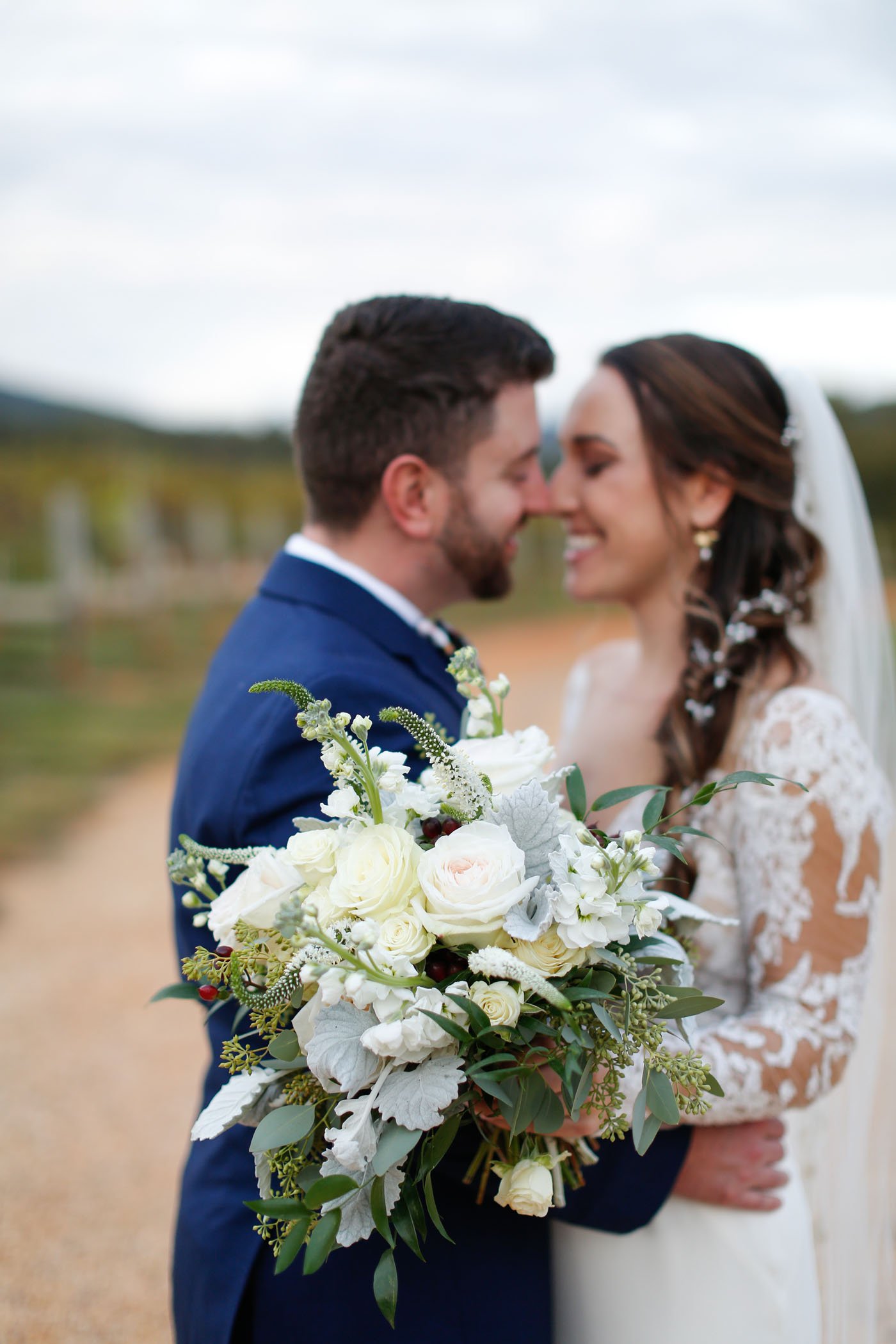  10/22/21 - Charlottesville, VA - Jill and Charles Cahoon Wedding at Keswick Vineyards.Photo credit: Amanda Maglione Photography 