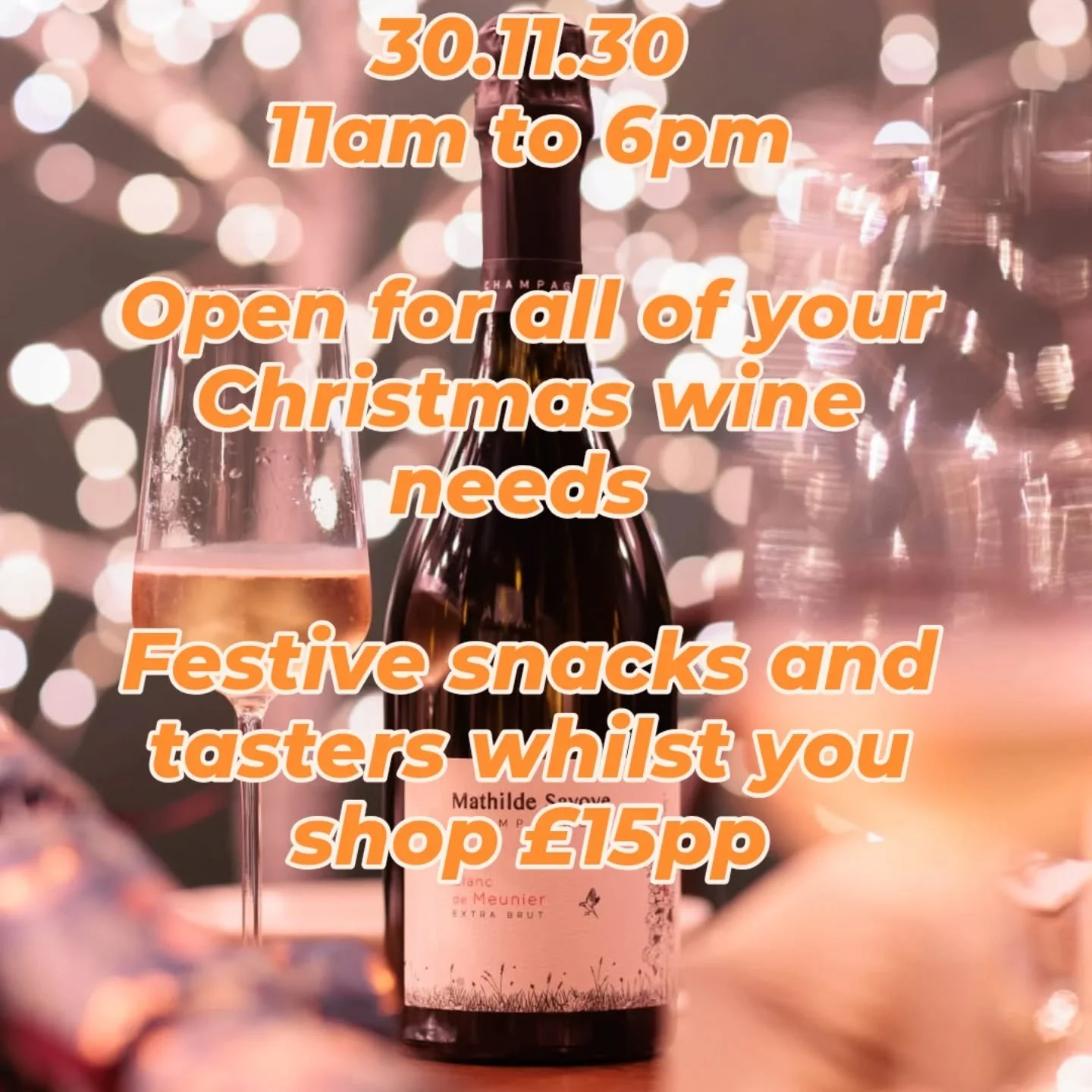 Support local and join us for our &lsquo;Festive Vindependents Day&rsquo;. 

This year we will be opening our doors to our award-winning independent wine shop, from 11am to 6pm on the last Sunday in November. Paul and Anna will be on hand to provide 