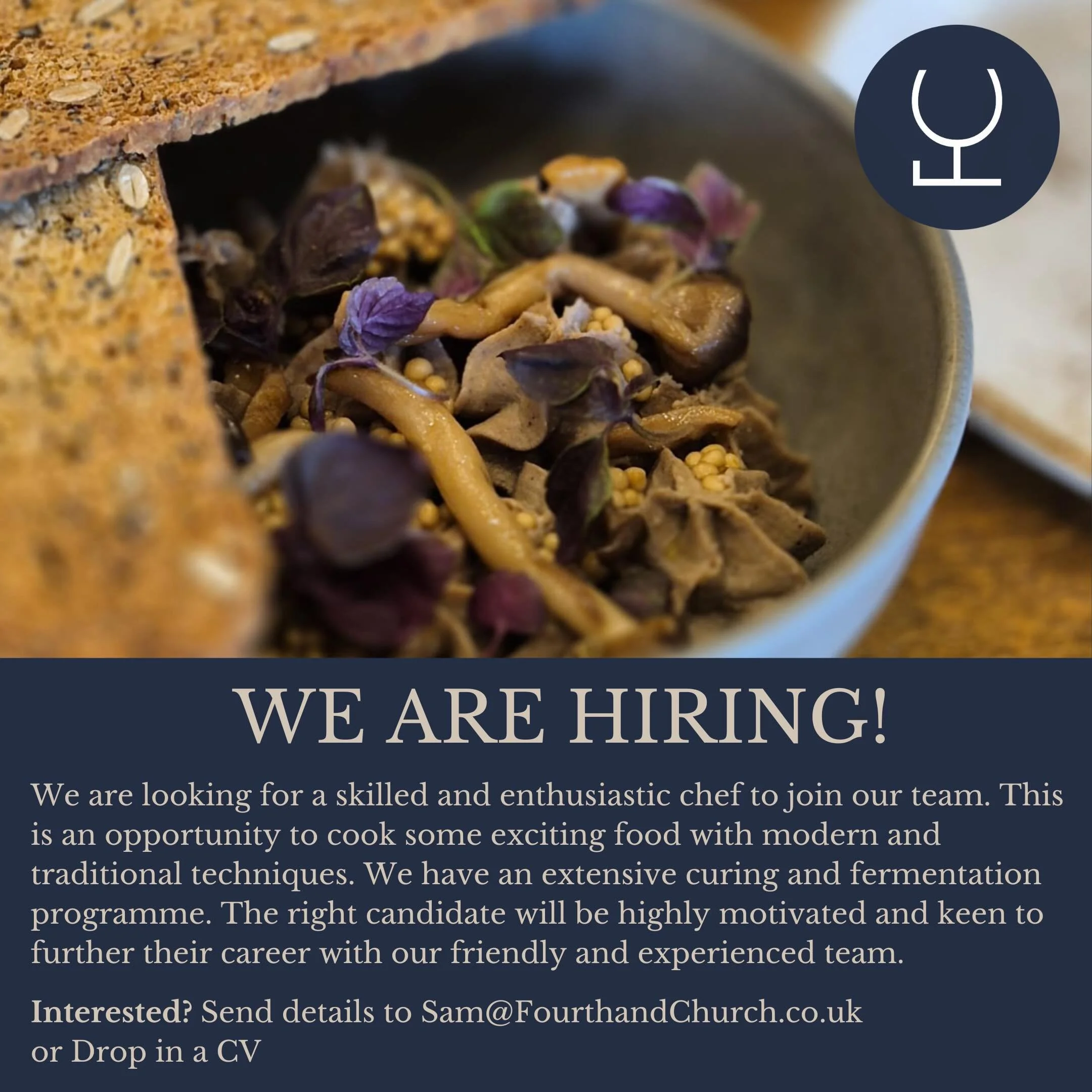 We are looking for a skilled and enthusiastic chef to join our team. This is an opportunity to cook some exciting food with modern and traditional techniques. We have an extensive curing and fermentation programme. The right candidate will be highly 
