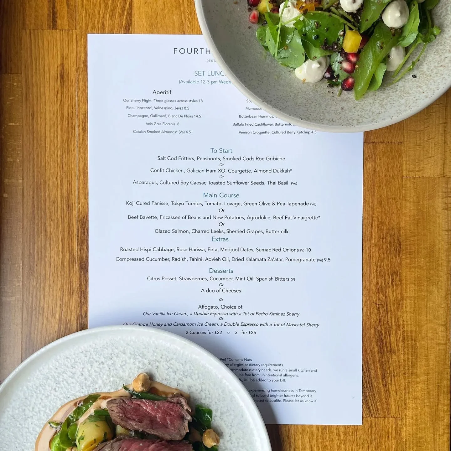 Join us this week for the best lunch deal in Brighton and Hove*

Try our Beef Bavette, Fricassee of Beans and New Potatoes, Agrodolce, Beef Fat Vinaigrette with a side of Compressed Cucumber, Radish, Tahini, Advieh Oil, Dried Kalamata Za&rsquo;atar, 