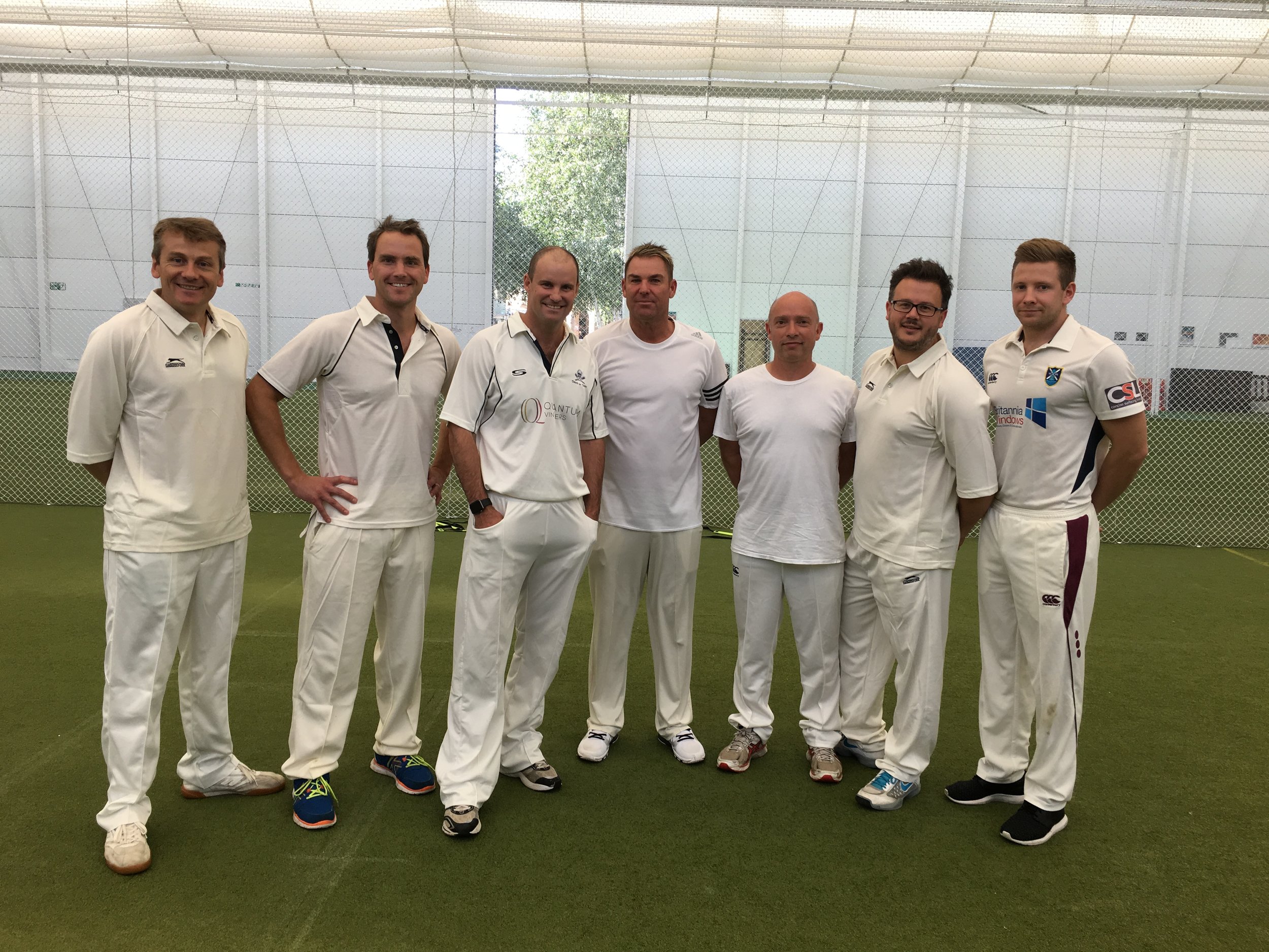 Left to right: Malcolm Maclean of SRE, Jonathan Stevenson of Access Storage, Andrew Strauss, Shane Warne, Matt Allchurch of MAA Architects, Matt Swanton of Reformat and Jamie Hume of SRE.