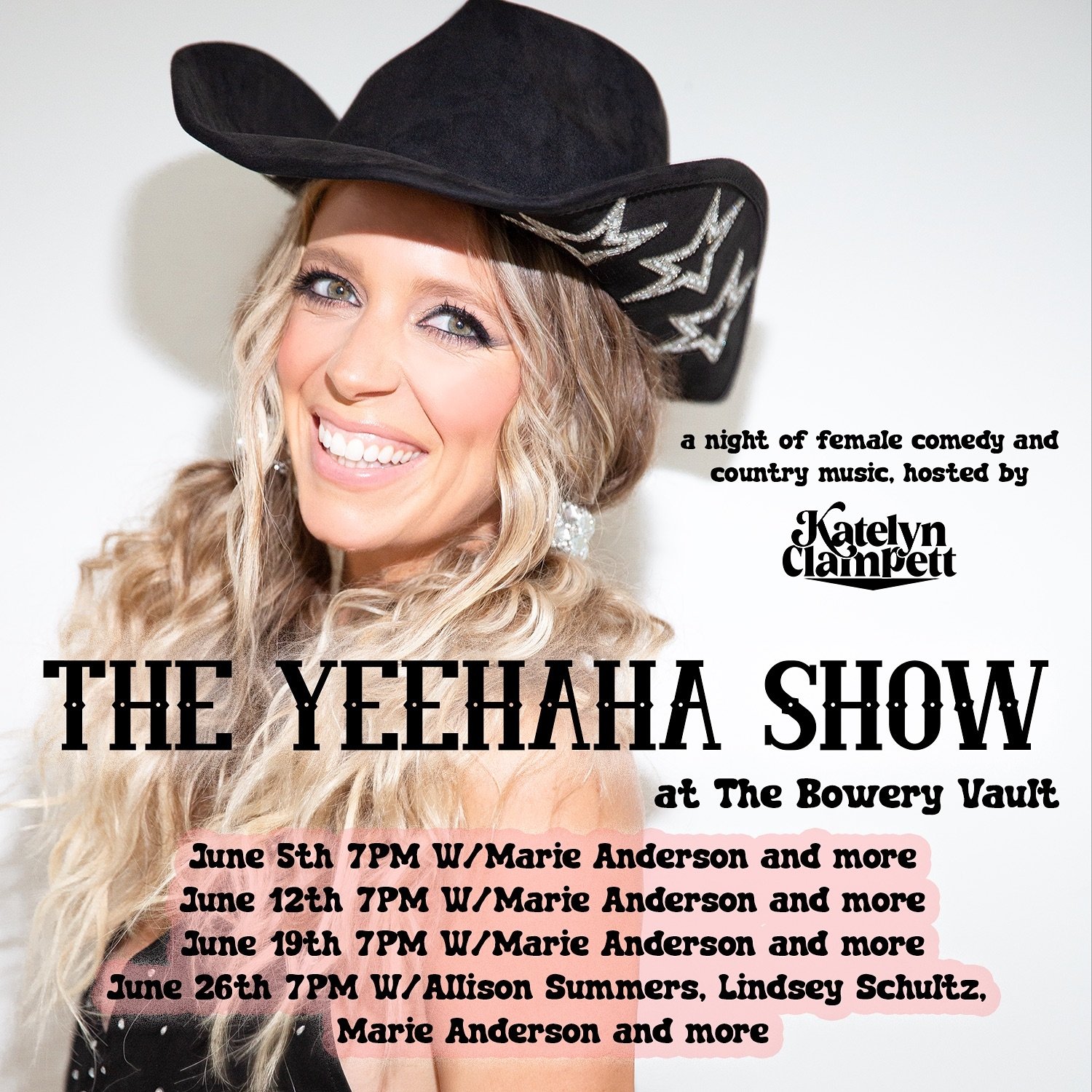 Excited to tell y&rsquo;all that I&rsquo;ll be hosting my new live show, &ldquo;The Yeehaha Show&rdquo; at @theboweryvault every Wednesday at 7pm in June. Tix are now available if you&rsquo;d like to experience some sassy songs, stories and side boob