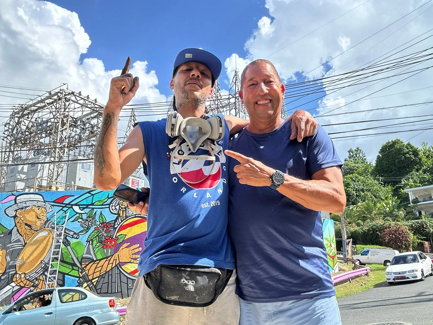 Proceso Dia 5 Mural en el Pueblo de Ciales ! 🇵🇷🥥 #lapesteacoco #vecinos #ciales @estudiocuradopr @losplenerosdelacresta