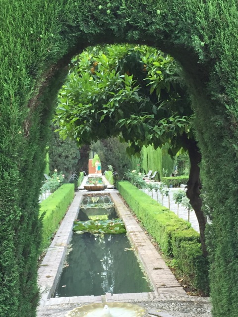 Water features in the Generaliffe gardens.